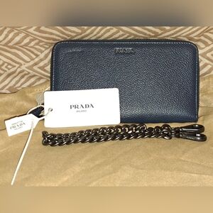 Prada wallet with chain